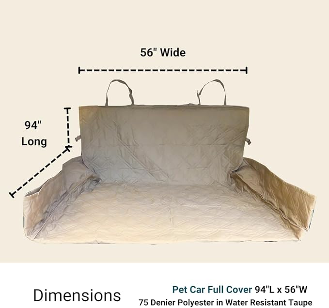 Formosa Covers Quilted and Padded Dog Pet Car Seat Cover with Comforting Fabric and Non-Slip Backing Best for Car Truck and SUV 56" Wx94