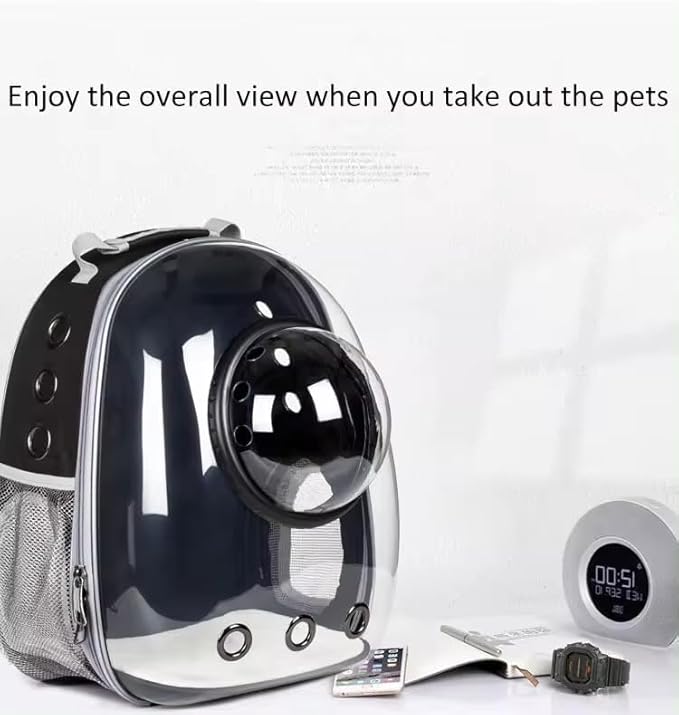 Puppy cat Backpack Bubble, cat Carrier, pet Backpack Carriers, Bubble Space Capsule Kitten cat Puppies Weight About 16.5 lb, Designed for Travel, Camping,Outdoor (Black)