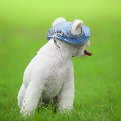 Leconpet Princess Pet Hat Dog Caps Hats with Neck Strap Adjustable Comfortable Ear Holes for Small Medium Dogs in Outdoor Sun Protection (Small