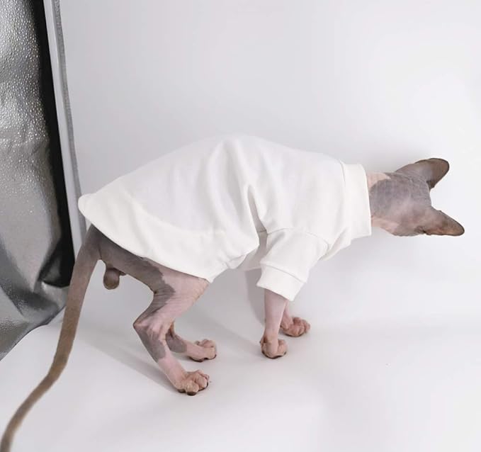 Sphynx Hairless Cat Cotton Tshirts Pet Clothes (3.3-5 lbs),