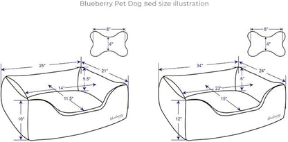 Blueberry Pet Fully Removable Washable Dog Bed 34" x 24" x 12", 11