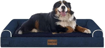 Large Dog Bed Orthopedic Washable: Jumbo Dog Bed Bolster Extra Large Dogs Egg Crate Foam Sofa Couch Waterproof Removable Cover