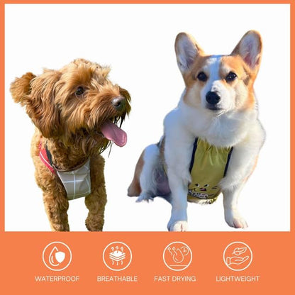 Waterproof Pet Dog Original Belly Vest Jacket Cover, Lightweight Breathable Outdoor Indoor - Clean & Dry in Rain Snow Mud (Grey Grid, M)