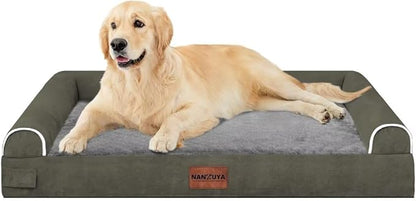 Large Dog Bed Orthopedic Washable: Beds Bolster XL Bed Big XLarge Dogs Memory Foam Sofa Couch Waterproof Removable Cover