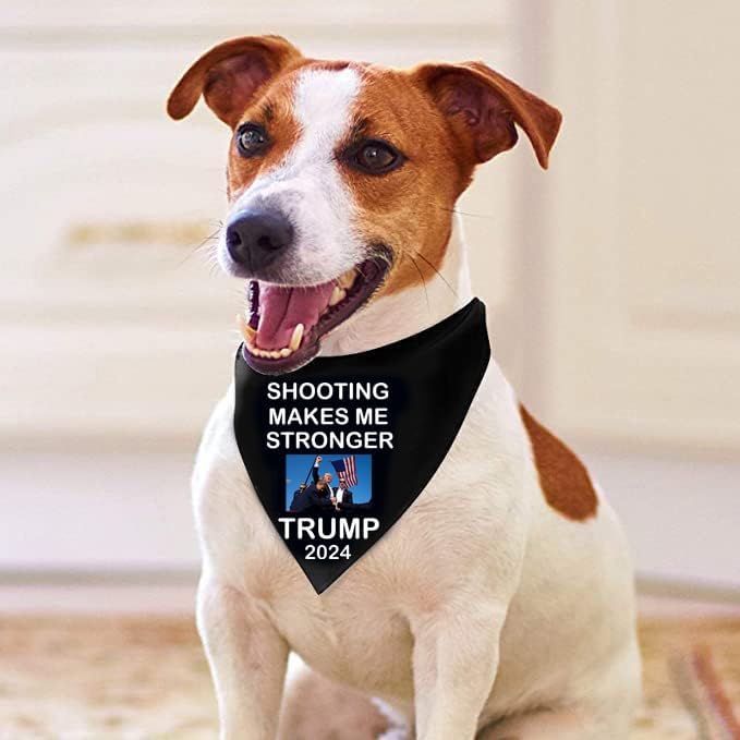 Trump 2024 Dog Bandana Make America Great Again Shooting Makes me Stronger Souvenir Flag Triangle Bibs Scarf Accessories Dog Cat Pet Animal