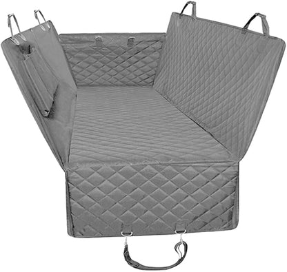 Honest Luxury Quilted Dog Car Seat Covers with Side Flap Pet Backseat Cover for Cars (X-Large(61''Wx64''L), Gray)