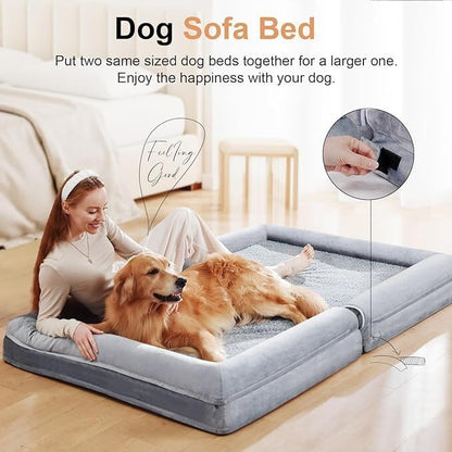 Large Dog Bed Orthopedic Washable: Beds Bolster XL