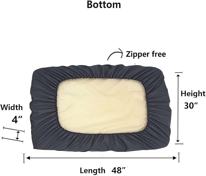 Waterproof Dog Crate Bed Cover 48 x 30 Inch