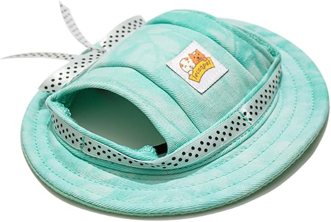 Leconpet Princess Pet Hat Dog Caps Hats with Neck Strap Adjustable Comfortable Ear Holes for Small Medium Dogs in Outdoor Sun Protection (M