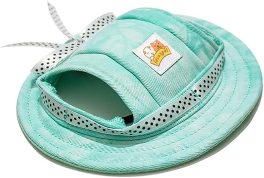 Leconpet Princess Pet Hat Dog Caps Hats with Neck Strap Adjustable Comfortable Ear Holes for Small Medium Dogs in Outdoor Sun Protection (M