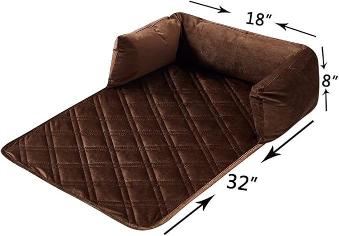 Brilliant Sunshine Premium Chocolate Silky Velvet Pet Sofa Bed