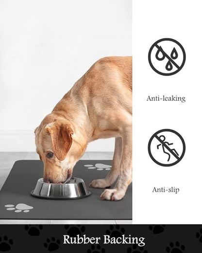 Pet Feeding Mat-Absorbent Dog Mat for Food and