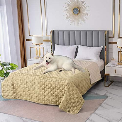 RBSC Home Waterproof Blanket Dog Bed Cover Non Slip Large Sofa Cover Incontinence Mattress Protectors for Pets Dog Cat (5282YELLOW)