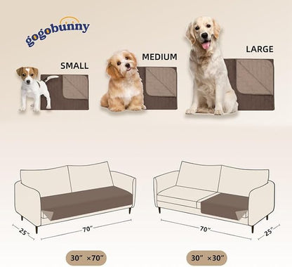 gogobunny 100% Double-Sided Waterproof Dog Bed Cover Pet Blanket Sofa Couch Furniture Protector for Puppy Large Dog Cat, Reversible (32x53 Inch (Pack of 1), Dark Chocolate/Light Chocolate)