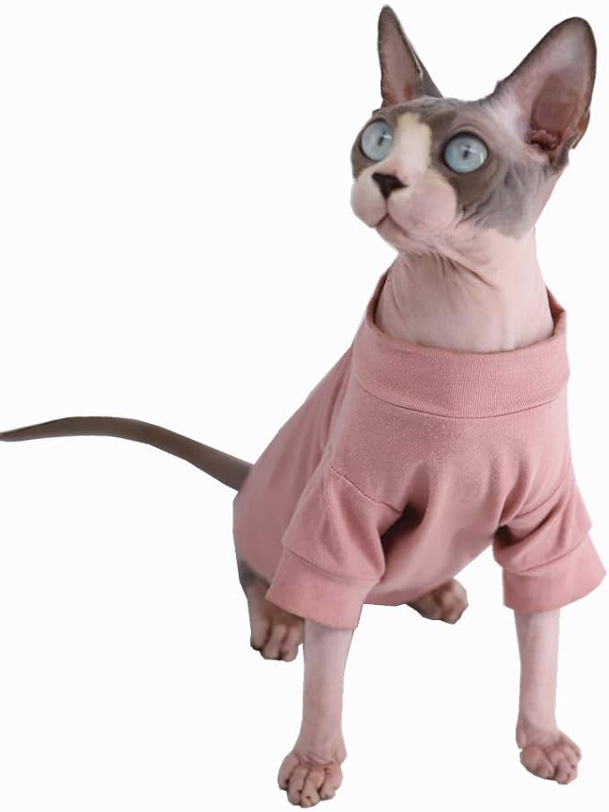 Sphynx Hairless Cat Cotton Tshirts Pet Clothes (8.8-11 lbs),