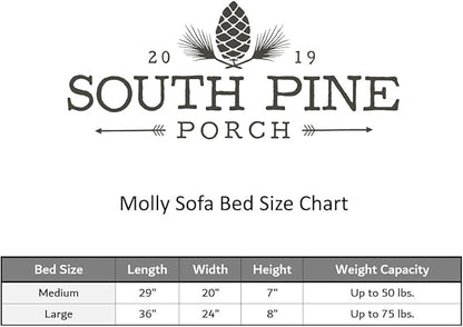 Molly Cozy Sherpa Sofa Style Dog Bed with Removable Cover (36" x 24") -