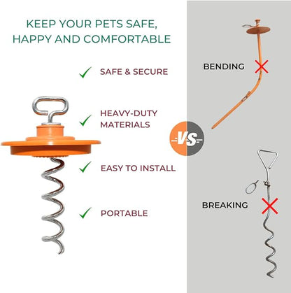 Intelli-Stayk: Beast Dog Surface-Lock Tie-Out Stake for Large