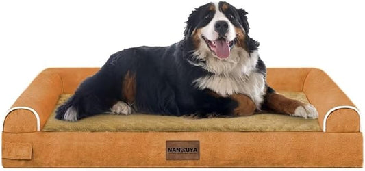 Large Dog Bed Orthopedic Washable: Jumbo Dog Bed Bolster Extra Large Dogs Egg Crate Foam Sofa Couch Waterproof Removable Cover