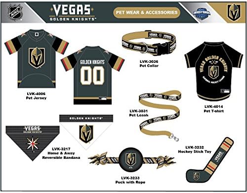 NHL Las Vegas Golden Knights Tee Shirt for Dogs & Cats, Medium. - Are You A Hockey Fan? Let Your Pet Be An NHL Fan Too!