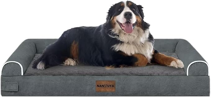 Large Dog Bed Orthopedic Washable: Jumbo Dog Bed Bolster Extra Large Dogs Egg Crate Foam Sofa Couch Waterproof Removable Cover