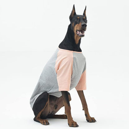 Dog Shirt for Small and Large Dogs Raglan Cotton T-Shirts Soft Breathable Dog Shirts pet Clothes Gray Series (X-Large