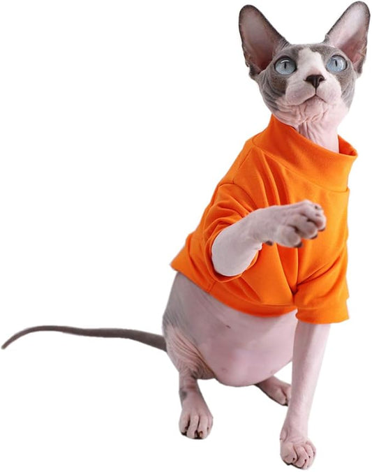 Sphynx Hairless Cat Cotton Tshirts Pet Clothes (3.3-5 lbs),