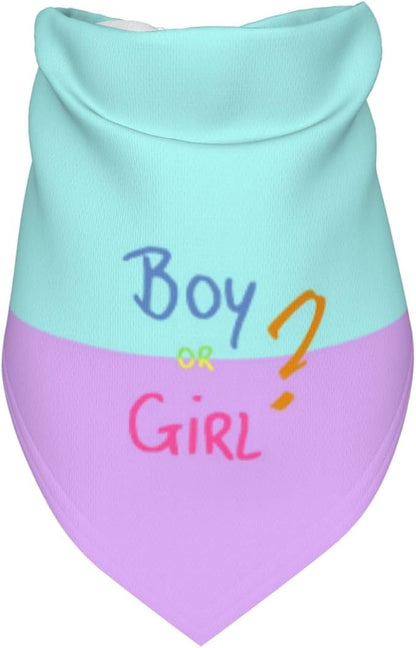 He Or She What Will It Be? Gender Reveal/Baby Announcement Dog Bandana,Pet Neckerchief for Pets Daily Wear Photo Prop Party Supplies (Pink/Blue-2)