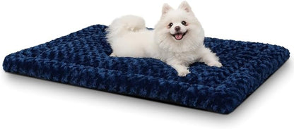 Washable Dog Bed Mat Reversible Dog Crate Pad Soft Fluffy Pet Kennel Beds Dog Sleeping Mattress for Large Jumbo Medium Small Dogs 29 x 18 Inch,