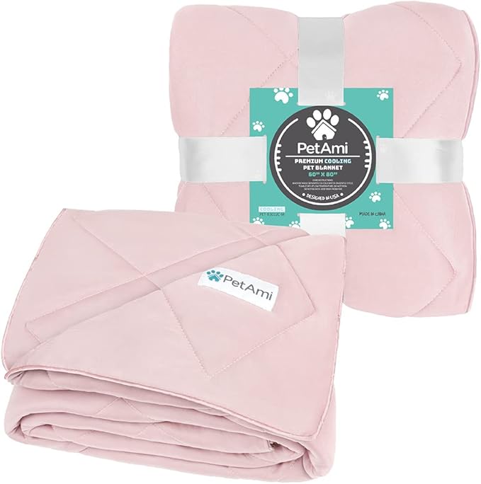 PetAmi Premium Cooling Dog Blanket 90x90, Pink