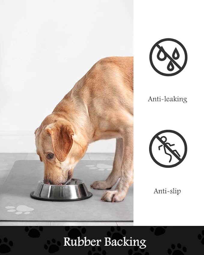 Pet Feeding Mat-Absorbent Dog Mat for Food and