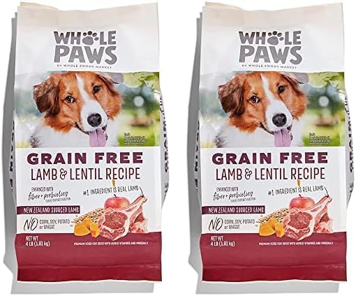 Whole Paws, Dog Grain Free Lamb with Lentils Recipe, 64 Ounce (Pack of 2)