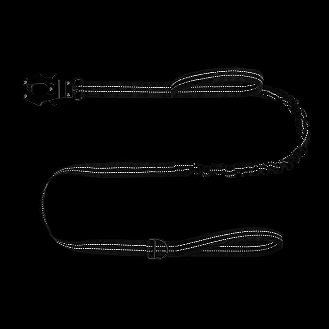 ICEFANG Tactical Dog Leash K9 Training 2 Control (6ft,Reflective Black)