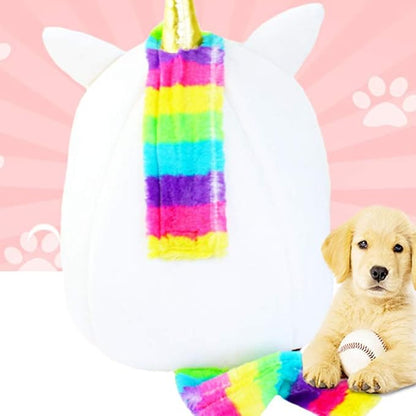 Winter Pet Sleep Bed Warm Unicorn Pet House Bed Pet Supplies for Cat Dog (Size S) Pet Dog Supplies