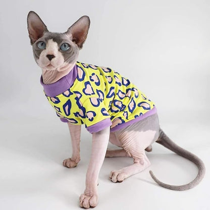Sphynx Hairless Cat Cute Summer Cotton T-Shirts Pet Clothes 1))