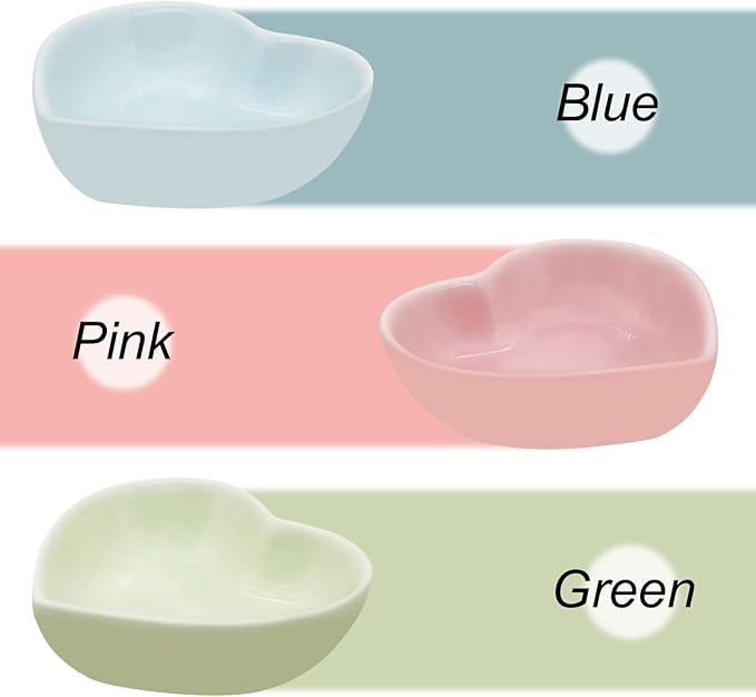 Ceramic Hamster Food Bowl, 1.2oz Durable Heart Hamster Water Dish for Hamsters/Birds/Snakes/Turtle, Easy to Wash and Prevent Tipping (Pink, 1pcs)