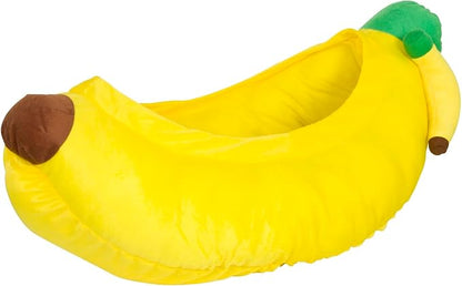 YML Banana Pet Bed - Cute Funny Fruit Bed with Removable Cushion for Dogs, Indoor Cats, Rabbits, Small Animals - 38 Inch, Yellow