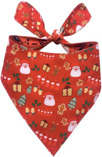 iPeti-Christmas Dog Bandanas -Premium & Silky Poly Fabric 100% Handmade