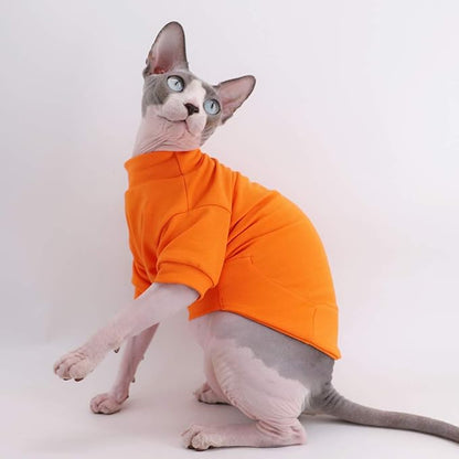 Sphynx Hairless Cat Cotton Tshirts Pet Clothes (5.5-7.1 lbs),