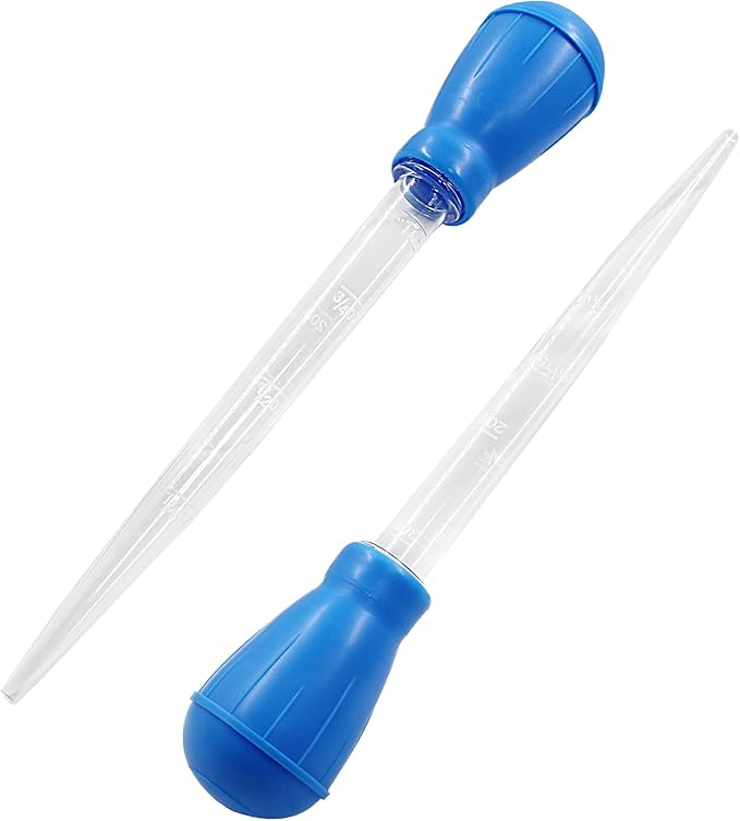 BokWin 2 Pcs Manual Fish Tank Cleaner 30ml Aquarium Suction Cleaner Fish Tank Waste Straw Remover(Blue)