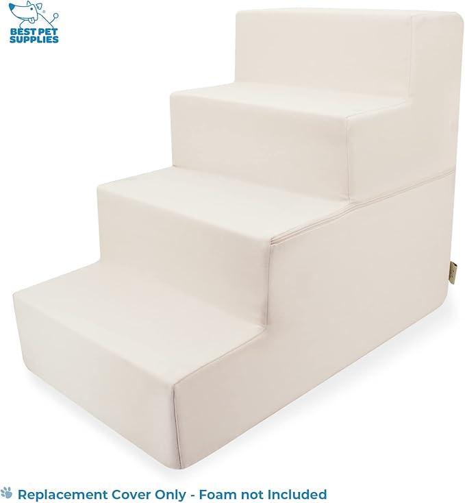 Best Pet Supplies Foldable Pet Stairs Cover for Foam Dog Ramps 4-Step