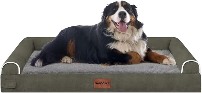 Large Dog Bed Orthopedic Washable: Jumbo Dog Bed Bolster Extra Large Dogs Egg Crate Foam Sofa Couch Waterproof Removable Cover