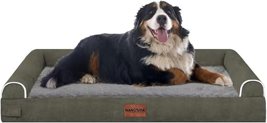 Large Dog Bed Orthopedic Washable: Jumbo Dog Bed Bolster Extra Large Dogs Egg Crate Foam Sofa Couch Waterproof Removable Cover