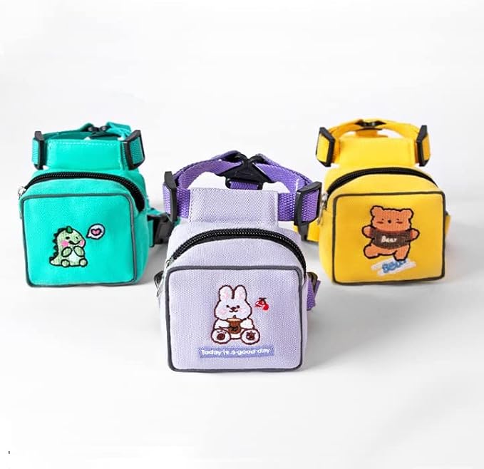 Dog Backpack Harness, Dog Cute Plush Backpack with Pocket,Cartoon Backpack for Dog to Wear for Travel Camping Hiking, Adjustable Dog Harness Vest with D-Ring for Cats Small Medium Dogs