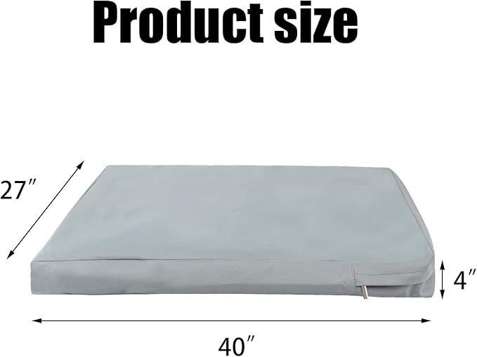 Waterproof Dog Bed Cover,Dog Crate Pad Cover with Zipper,Oxford Dog Bed Sheets,Pet Bed Cover Hair Easy to Remove,Dog Bed Covers Replacement Washable (Gray #1, 40 * 27 * 4inch)