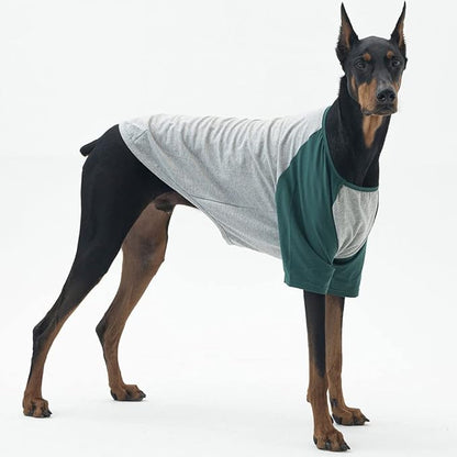 Dog Shirt for Small and Large Dogs Raglan Cotton T-Shirts Soft Breathable Dog Shirts pet Clothes Gray Series (4X-Large