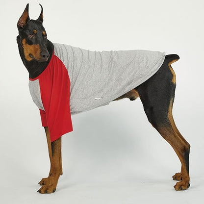 Dog Shirt for Small and Large Dogs Raglan Cotton T-Shirts Soft Breathable Dog Shirts pet Clothes Gray Series (X-Large
