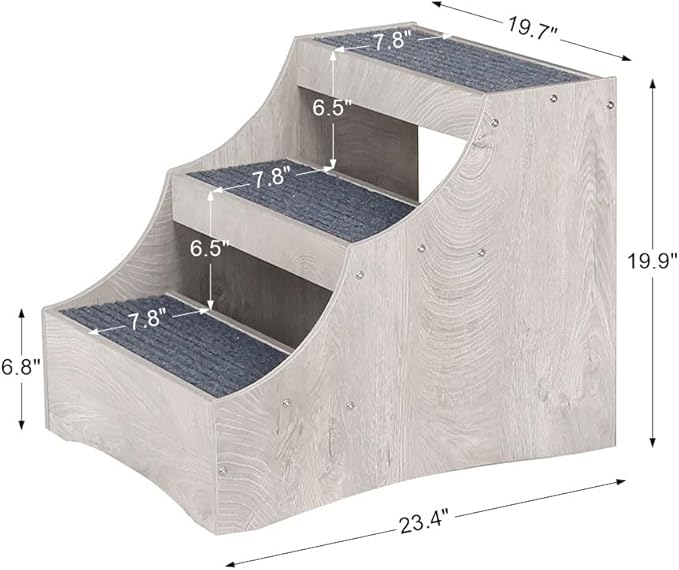 unipaws Dog Stairs for High Bed 20" H 3-Step Dog