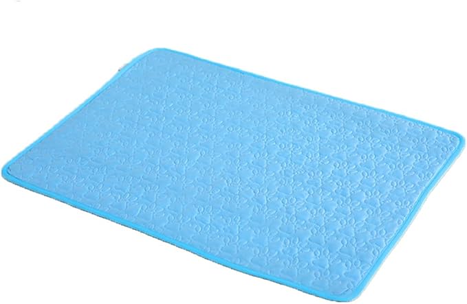 YOGURTCK Dog Cooling Mat, Soft Machine Washable Comfortable Silk for Dogs Cats Bed Cooling Pad, Keep Cool and Comfortable Summer Pet Supplies (L-27.55" x 21.65")