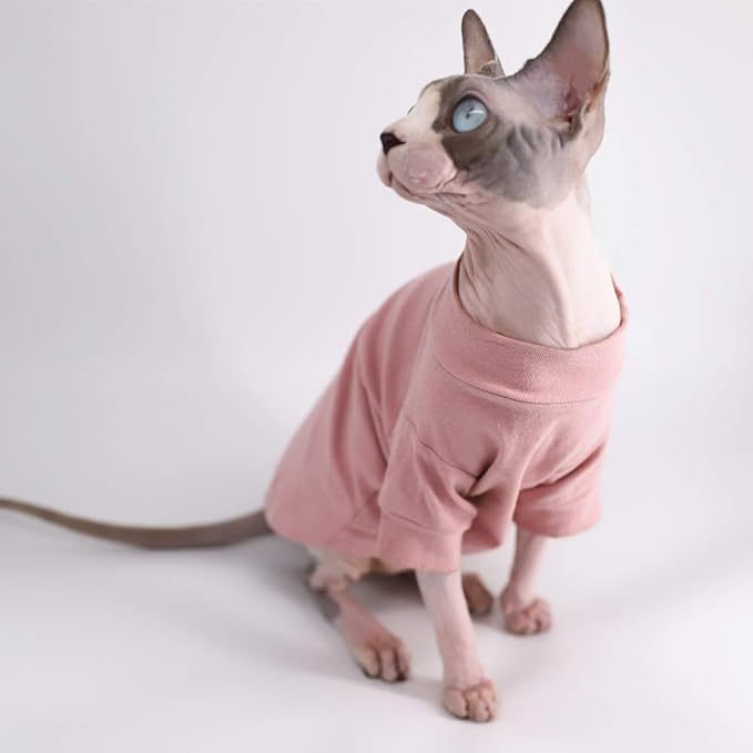 Sphynx Hairless Cat Cotton Tshirts Pet Clothes (8.8-11 lbs),