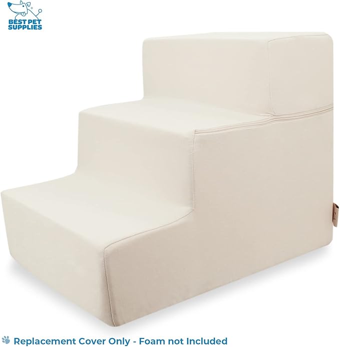 Best Pet Supplies Foldable Pet Stairs Cover for Foam Dog Ramps 3-Step